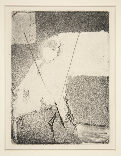 Mulher sentada em capota e xale, c.1879 (gravura e aquatinta) de Edgar Degas