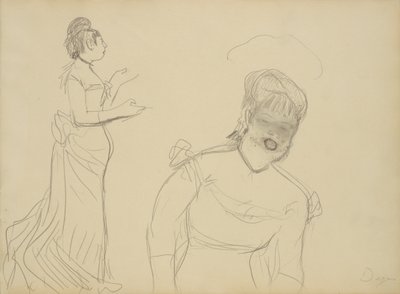 Esboços de um cantor de café de Edgar Degas