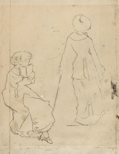 Estudo para "Mary Cassatt no Louvre" [verso] de Edgar Degas