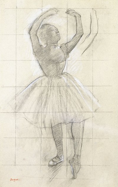Estudo para um dançarino posando, de uma fotografia, c.1874 de Edgar Degas