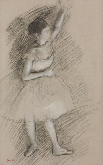 Estudo de um dançarino; Estudo de Dancer, 1873-1874 de Edgar Degas