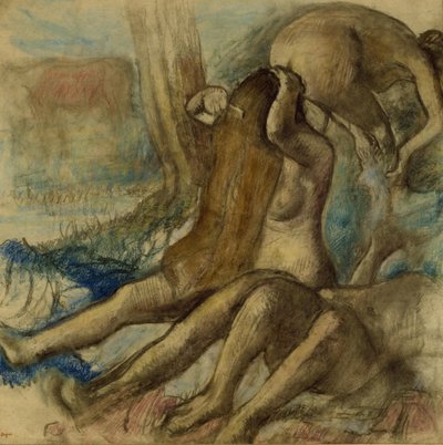 The Bathers, c.1890-1895 (pastel e carvão sobre papel vegetal) de Edgar Degas