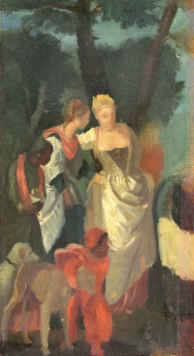 A descoberta de Moisés, depois de uma pintura de Veronese, final da década de 1860 de Edgar Degas