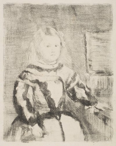 A Infanta Margarita, depois de Velázquez, 1862-64. de Edgar Degas
