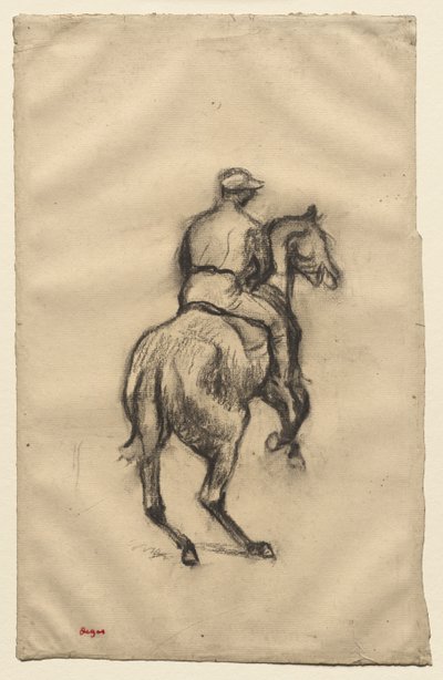 The Jockey, c.1885-1900 (carvão sobre papel) de Edgar Degas