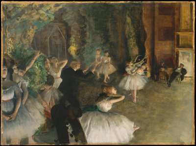 O ensaio de ballet em palco de Edgar Degas