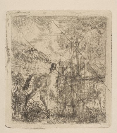 O desportista que monta seu cavalo, 1856. de Edgar Degas