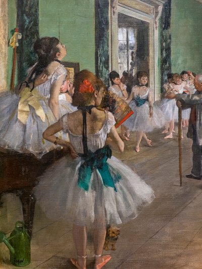 A aula de dança (detalhe). Começa em 1873, termina em 1875-1876. Óleo sobre tela. de Edgar Degas