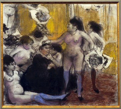 A festa do padroeiro Maison fecha-se durante uma festa em homenagem a um proxenete. Pintura por Edgar Degas de Edgar Degas