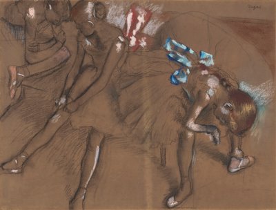 Três dançarinos descansando, c.1880 de Edgar Degas