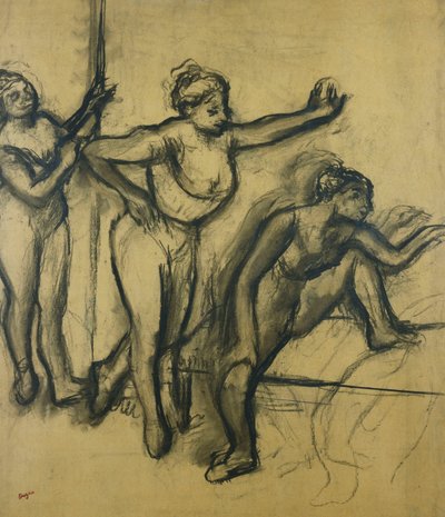 Três dançarinos em collants; Três dançarinos em trajes de banho, 1903 de Edgar Degas