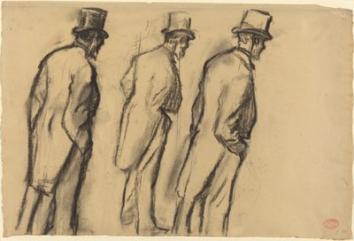 Três estudos de Ludovic Halévy Standing de Edgar Degas