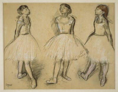 Três estudos de um bailarino na quarta posição de Edgar Degas
