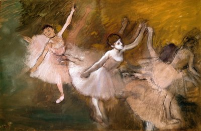 Três dançarinos (pastel) de Edgar Degas