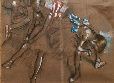 Três dançarinos. Por volta de 1880. Carvão vegetal e pastel sobre papel. de Edgar Degas