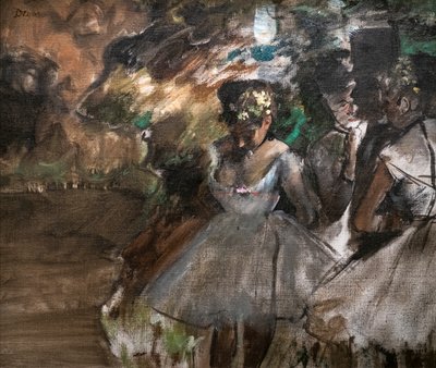 Três dançarinos nos bastidores. 1880-1885. Óleo sobre tela. de Edgar Degas