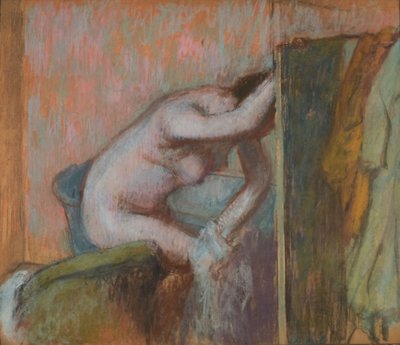 Toilette após o banho, c.1888 (pastel sobre papelão) de Edgar Degas