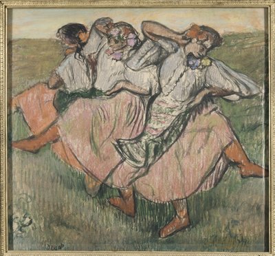 Trois danseuses russes - Three Russian Dancers, de Degas, Edgar (1834-1917). Pastel sobre papel, final da década de 1890. Dimensão : 62x67 cm. Nationalmuseum Estocolmo de Edgar Degas