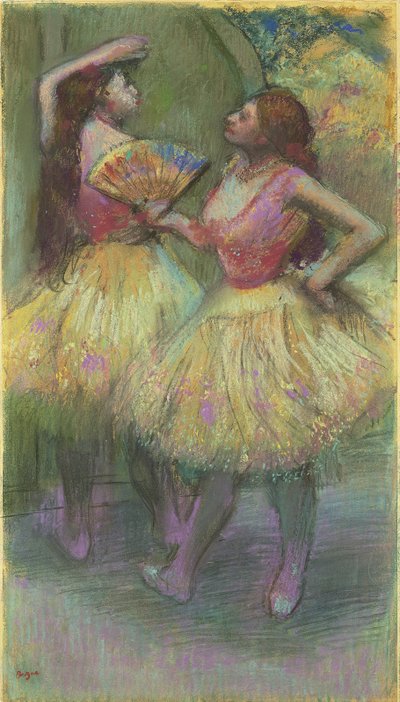 Dois dançarinos antes de subir ao palco; Avant l "entrada em cena, 1888 de Edgar Degas