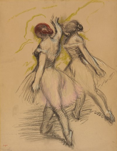 Dois dançarinos; Dois dançarinos, c.1889 de Edgar Degas