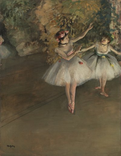 Dois dançarinos em um palco, c.1874 de Edgar Degas