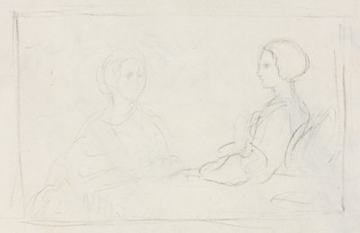 Duas Mulheres Sentadas (verso) de Edgar Degas
