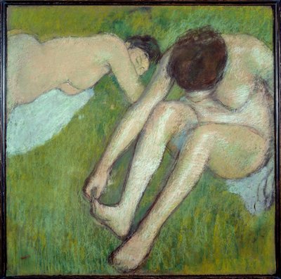 Dois banhistas em pastel sobre papel pardo por Edgar Degas (1834-1917) 1890 Sun. 0,7x0,7 m Paris, Musee d