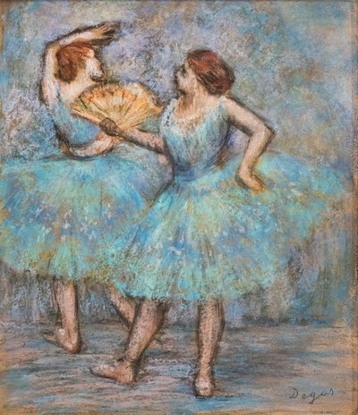 Duas dançarinas. Por volta de 1905. Pastel em papelão. de Edgar Degas