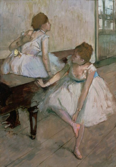 Dois dançarinos descansando, 1874 de Edgar Degas