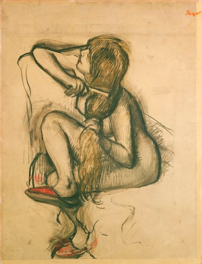 Mulher penteando o cabelo de Edgar Degas