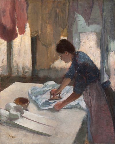Mulher passando a ferro, c.1876-87 (óleo sobre tela) de Edgar Degas
