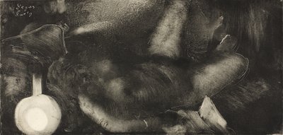 Mulher reclinada em sua cama, c.1885 de Edgar Degas