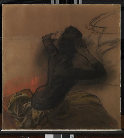 Mulher, ajustar, dela, cabelo, c.1884 de Edgar Degas