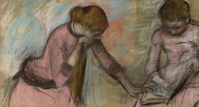 Raparigas a olhar para um álbum; Moças que olham um álbum, c.1884 de Edgar Degas