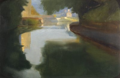 Pôr do sol: o canal Glamorgan de Edgar Herbert Thomas