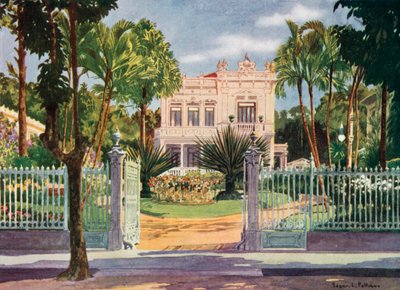 Residence of Count Paulo de Frontin, Petropolis (colour litho) de Edgar L. Pattison