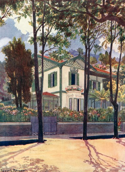 Residência do Sr Frank H Walter, Petrópolis (lito a cores) de Edgar L. Pattison