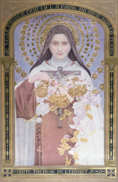 Santa Teresa de Lisieux (1873-97) 1928 (aguarela sobre papel) de Edgar Maxence