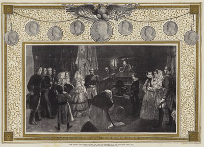 Sua Majestade a Rainha visitando o Túmulo de Napoleão I nos Inválidos, Paris de Edgar Melville (after) Ward