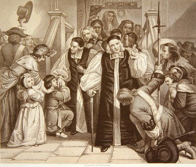 A libertação dos Sete Bispos após o seu julgamento em Westminster Hall, 29 de Junho de 1688, gravada por H.Bourne (gravura) de Edgar Melville (after) Ward