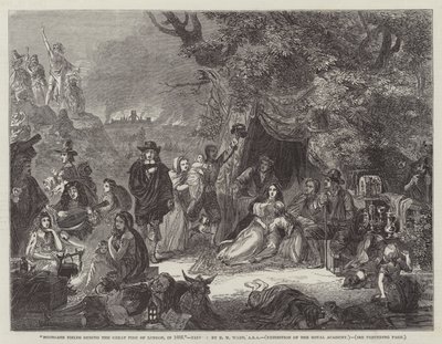 Highgate Fields durante o Grande Incêndio de Londres, em 1666 de Edgar Melville Ward