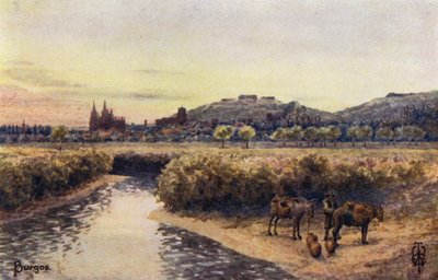 Norte da Espanha: Burgos, do Oriente (lito a cores) de Edgar T. A. Wigram