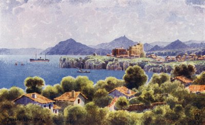 Norte de Espanha: Castro Urdiales, A Costa de Bilbao (cor litho) de Edgar T. A. Wigram