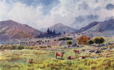 Norte de Espanha: Escorial, do Oriente (lito a cores) de Edgar T. A. Wigram