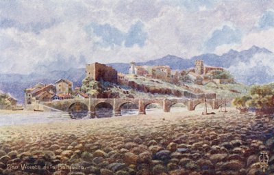 Norte da Espanha: San Vicente de la Barquera (cor litográfica) de Edgar T. A. Wigram