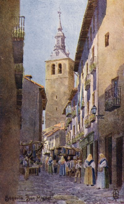 Norte da Espanha: Segóvia, Igreja de San Miguel (lito a cores) de Edgar T. A. Wigram