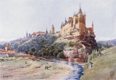 Norte da Espanha: Segóvia, O Alcazar (lito a cores) de Edgar T. A. Wigram