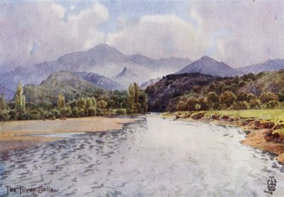 Norte de Espanha: O Vale de Sella, Abaixo de Arriondas (cor litho) de Edgar T. A. Wigram