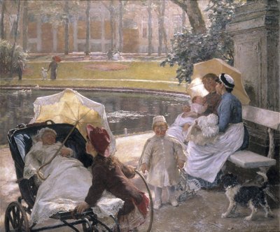 No Canto do Parque (óleo sobre tela) de Edgard Farasyn