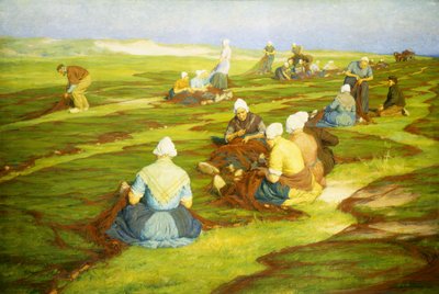Consertando as redes (óleo sobre tela) de Edgard Farasyn